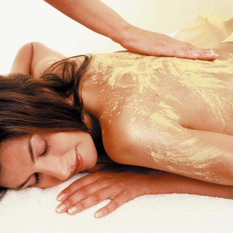 soin corps doré à Wandignies - Hamage: gommage et huile à l'or